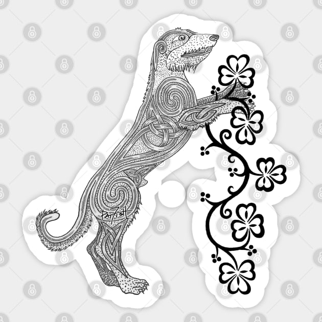 Rampant Celtic Knotwork Irish Wolfhound Sticker by patfish